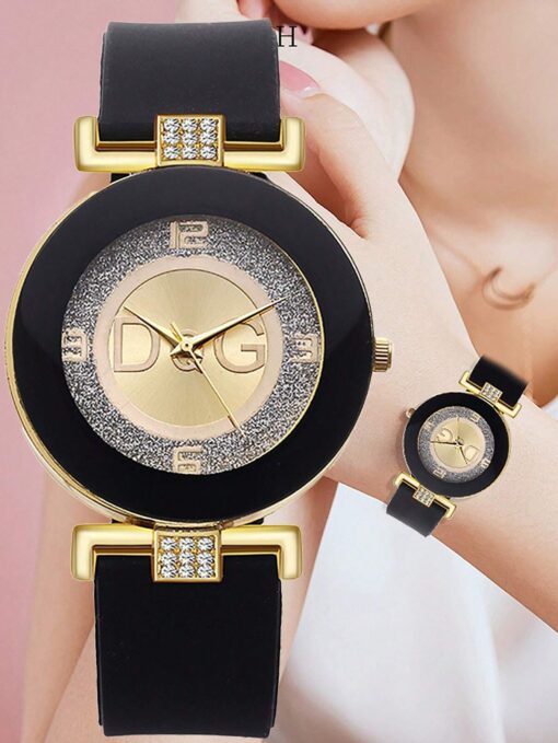 SHEIN 1pc Women's Black Silicone Strap Fashion - Image 2