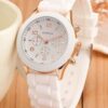 SHEIN 1pc Women's Fashionable Casual Silicone Quartz Wristwatch