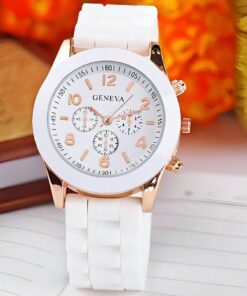 SHEIN 1pc Women's Fashionable Casual Silicone Quartz Wristwatch