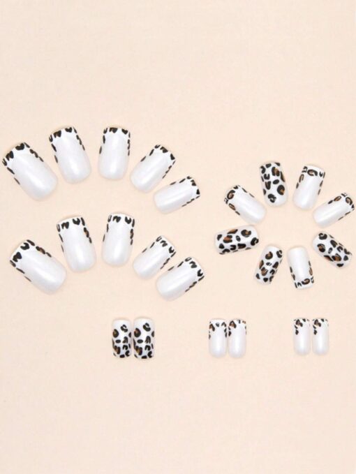 SHEIN 24pcs Aurora French Leopard Print Medium-Length - Image 2