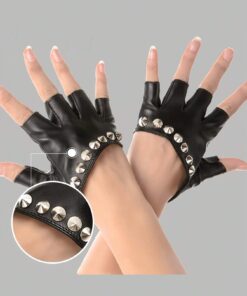 SHEIN Han Style Open- Personality Rivet Half- Nightclub