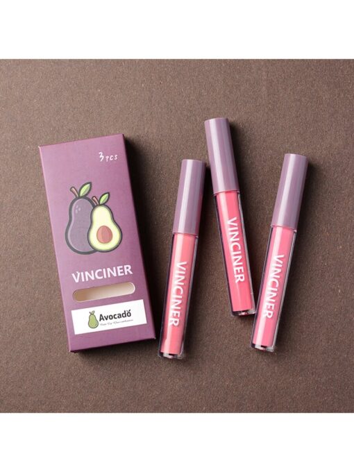 SHEIN Matte Liquid Lipstick Set, 3Pcs Mist Non-Stick Cup Moisturizing - Image 2