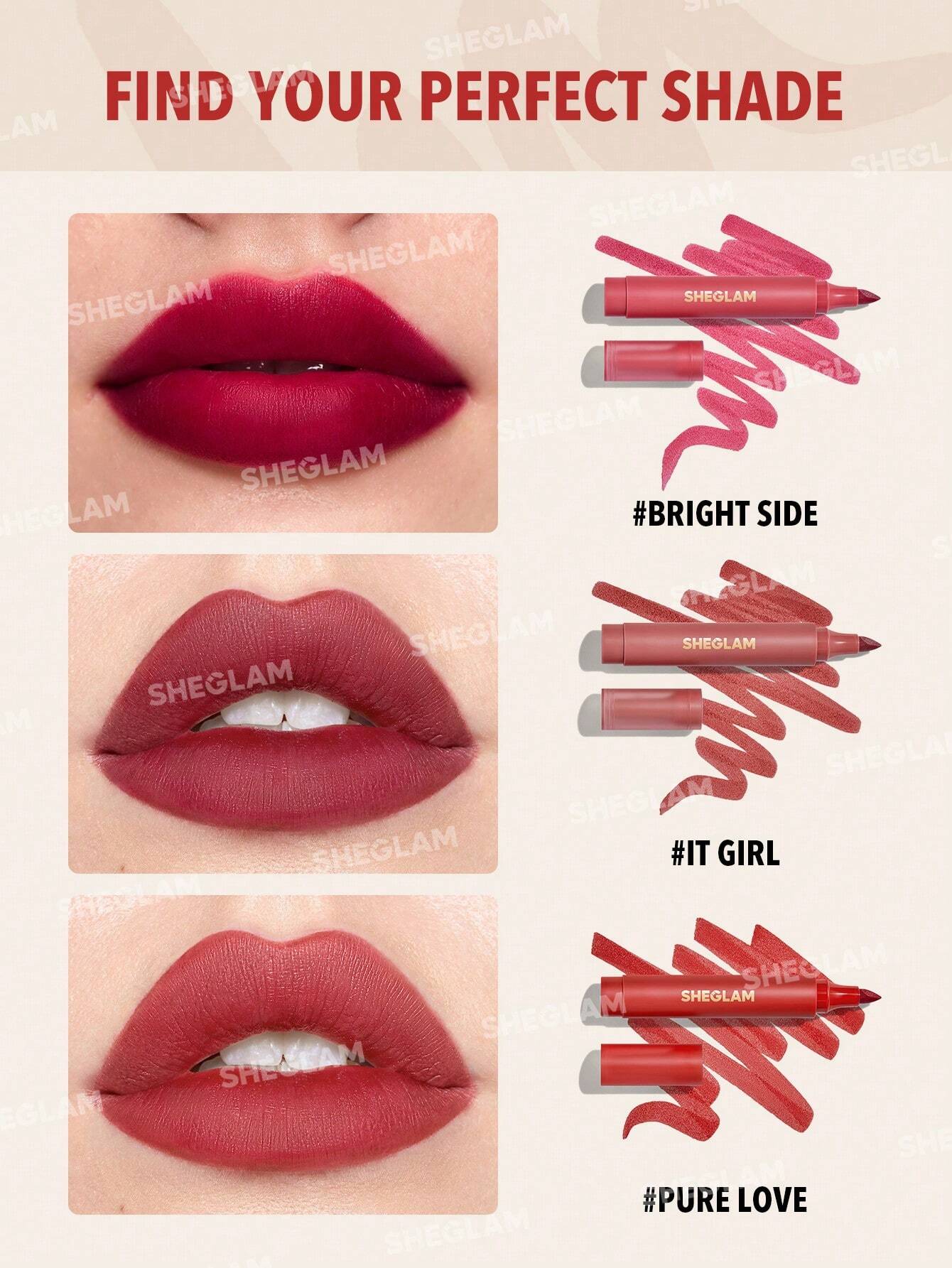 SHEGLAM Love Stained Lip Tint Marker-Bright Side Matte - Image 4