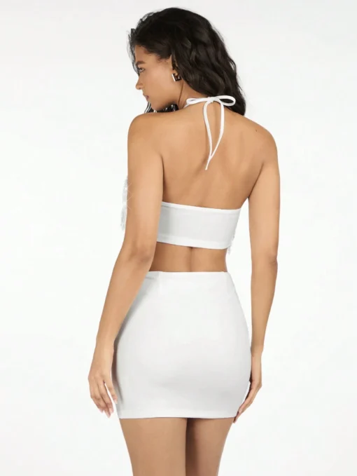 SHEIN BAE White Fringe Short