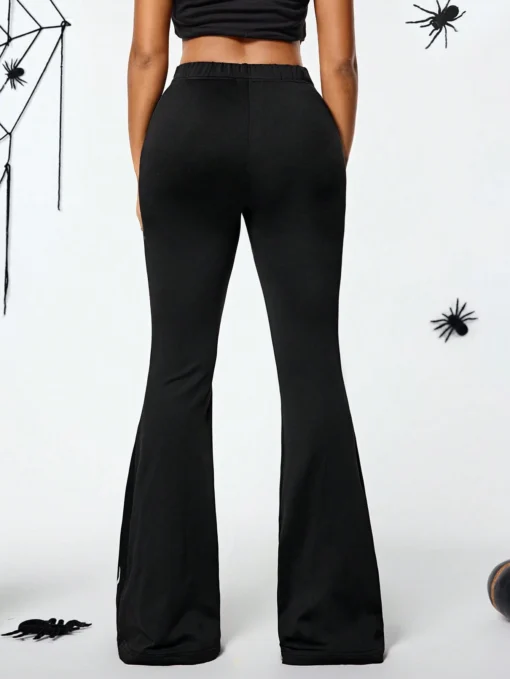 SHEIN Coolane Women's Fall Streetwear Lightning Print Boot Cut Pant Sweatpant - Image 4