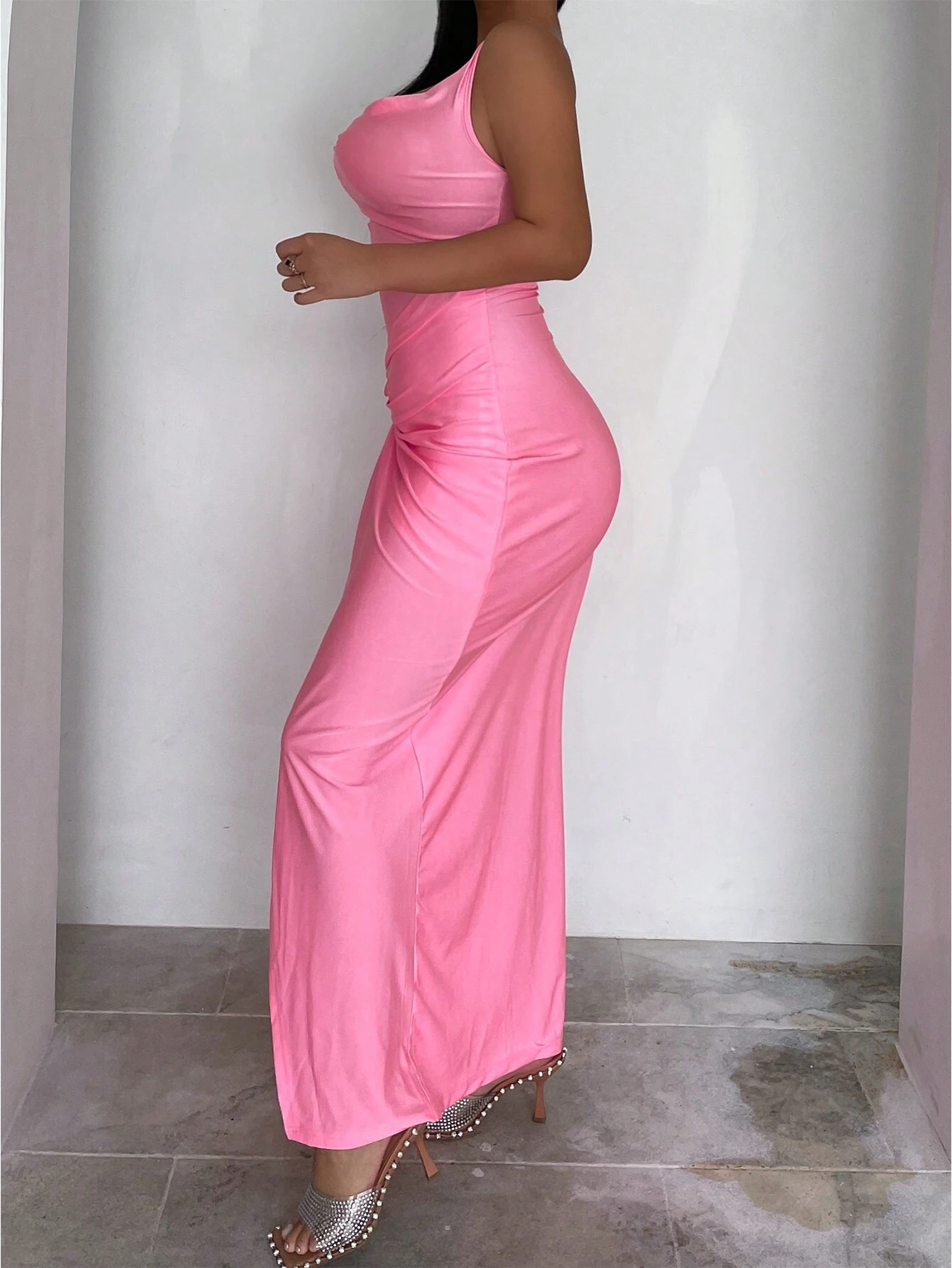 SHEIN Foxxy Twist Front Split Thigh Cami Dress - Image 3