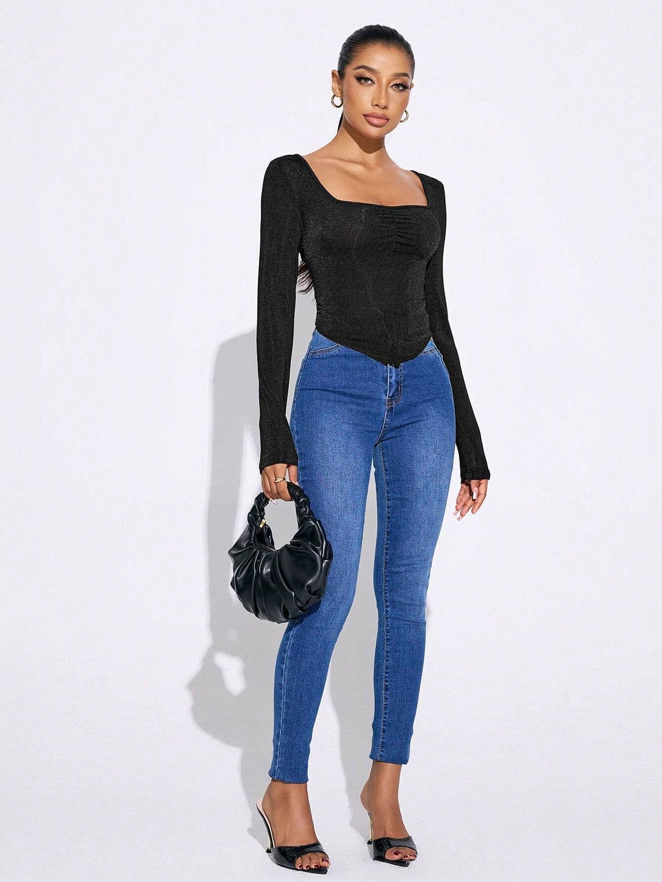 SHEIN SXY Fall Women Clothes Solid Color Shirts - Image 3
