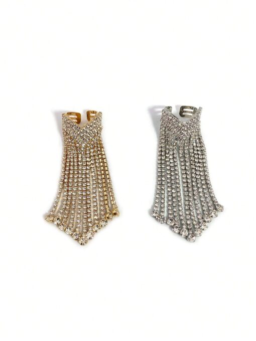SHEIN 1pc Elegant Tassel Ring With Rhinestones, Fashionable - Image 3