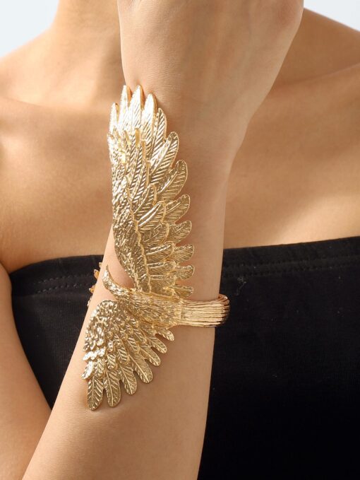 SHEIN 1pc Exquisite Zinc Alloy Bird Design Cuff Bangle For Women For Party
