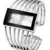shein 1pc Women Silver Zinc Alloy Strap Fashionable Rectangle Dial Quartz Watch, For Daily Decoration