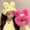 SHEIN 1pc Women's Rose-Red Funny Colored Plush Hair Tie For Washing Face