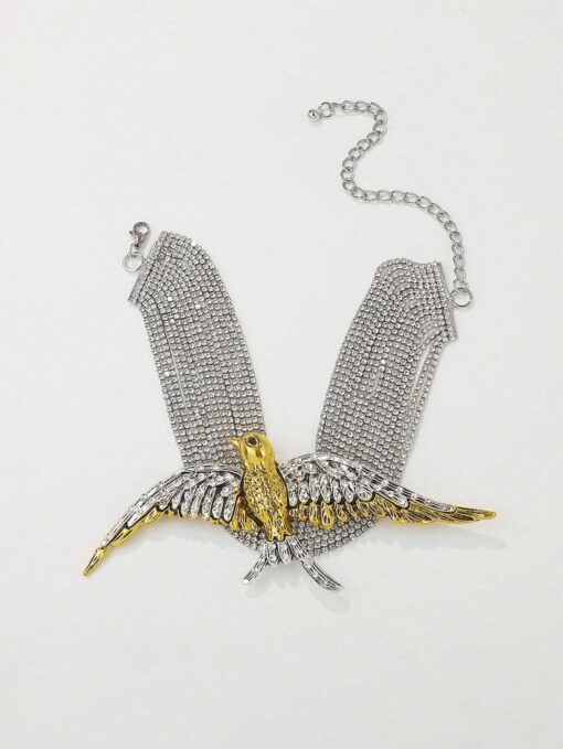 SHEIN European Fashion Exaggerated, Multi-Layered, Full Diamond Encrusted Flying Bird & Swallow - Image 2