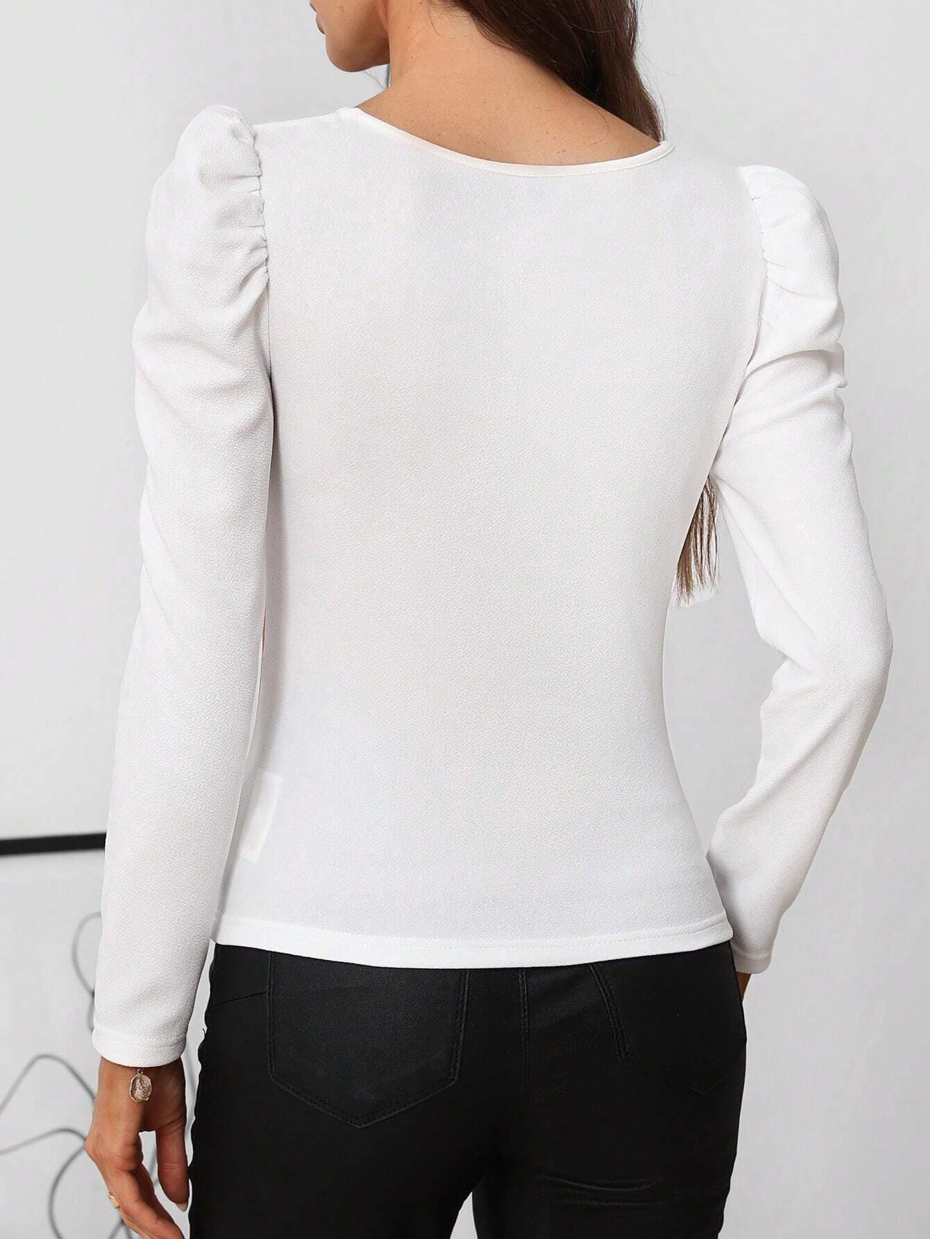 SHEIN Clasi Women's Floral Print Boxy Neck Long Sleeve T-Shirt