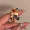 SHEIN Vintage Ring With Adjustable Peacock Stone
