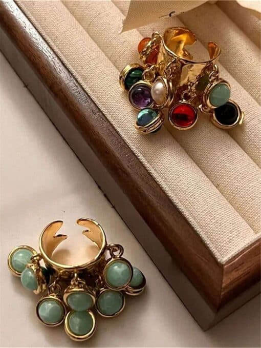 SHEIN Vintage Ring With Adjustable Peacock Stone - Image 3