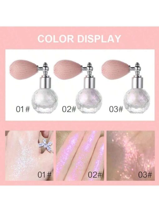 SHEIN Highlighter Powder For Face And Body With Glitter And Pearl Effect For Bridal And Festival Makeup, Polychrome Iridescent - Image 2
