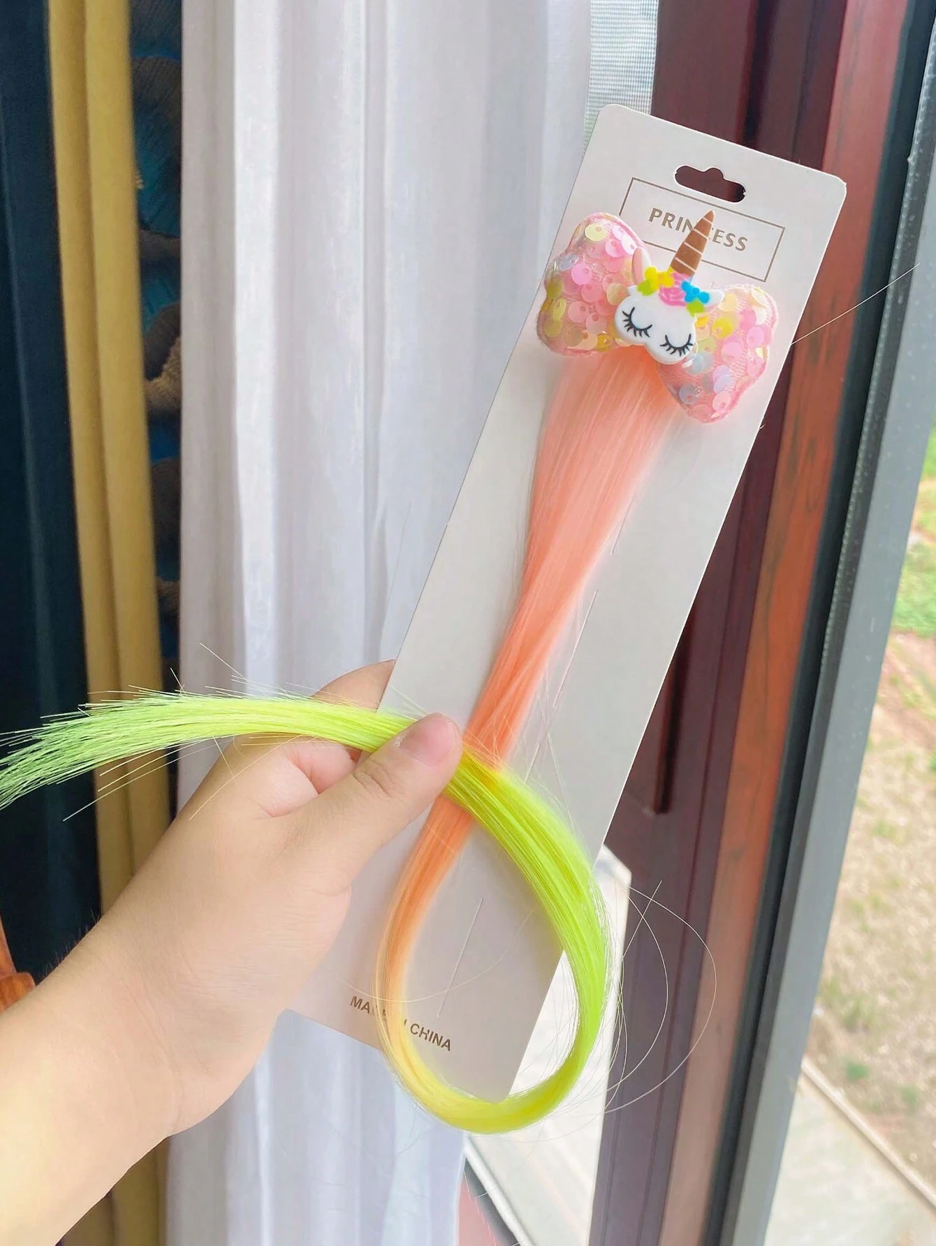 SHEIN 1Pc Colorful Unicorn Hair Extensions For Little Girls Hair Clips Kawaii Hair Accessories For Kids Birthday - Image 3