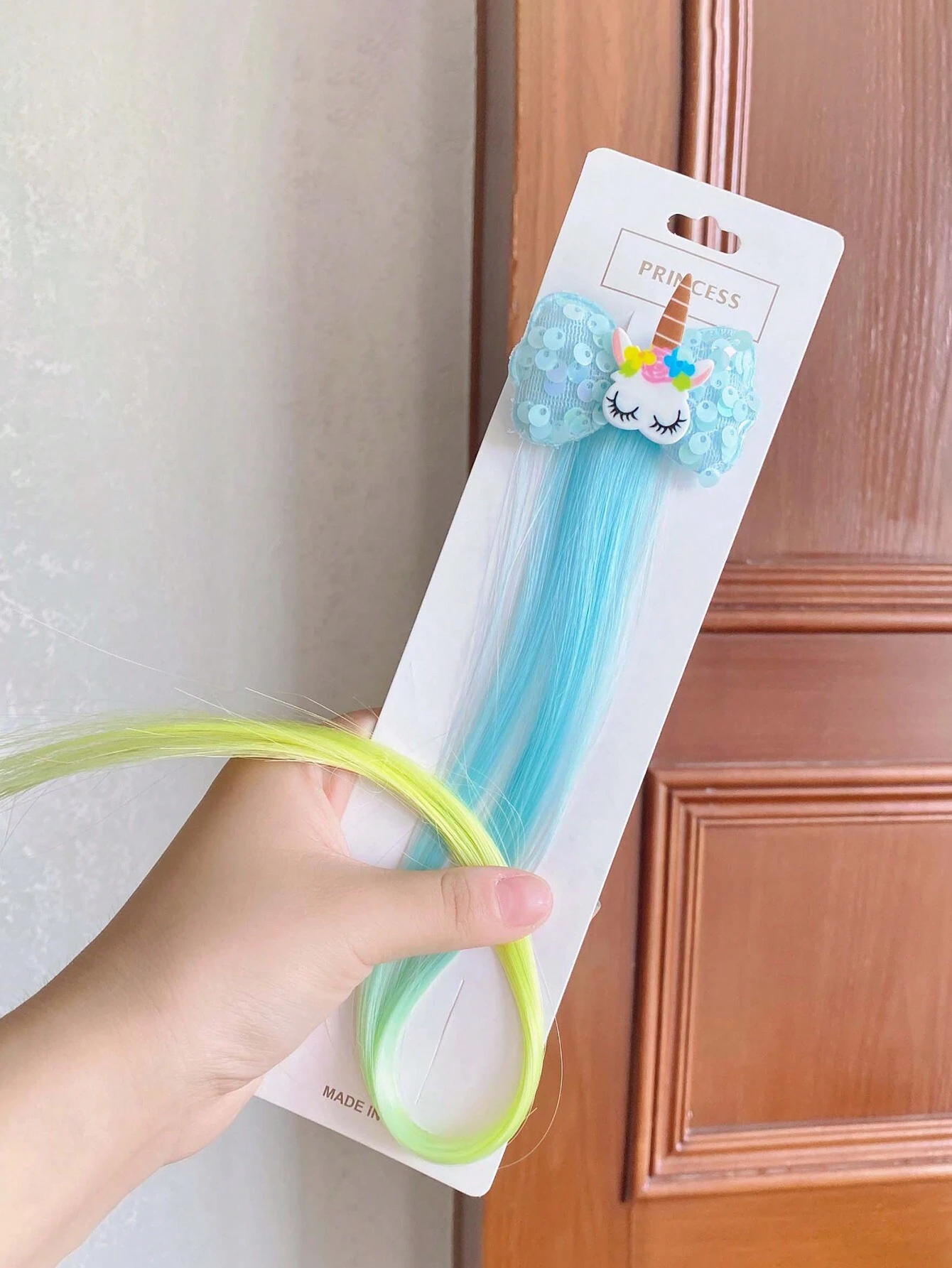 SHEIN 1Pc Colorful Unicorn Hair Extensions For Little Girls Hair Clips Kawaii Hair Accessories For Kids Birthday - Image 4