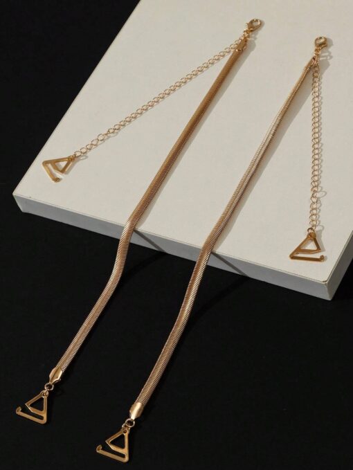SHEIN 1 Pair Decorative Bra Straps Snake Bone Chain Replacement Fancy For Women Anti-Slip Bra Strap - Image 3