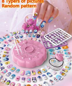 SHEIN 1 Set Girls Princess Makeup Toy Kids 3D Nail Art DIY Creative Nail Polish Color Accessories Random