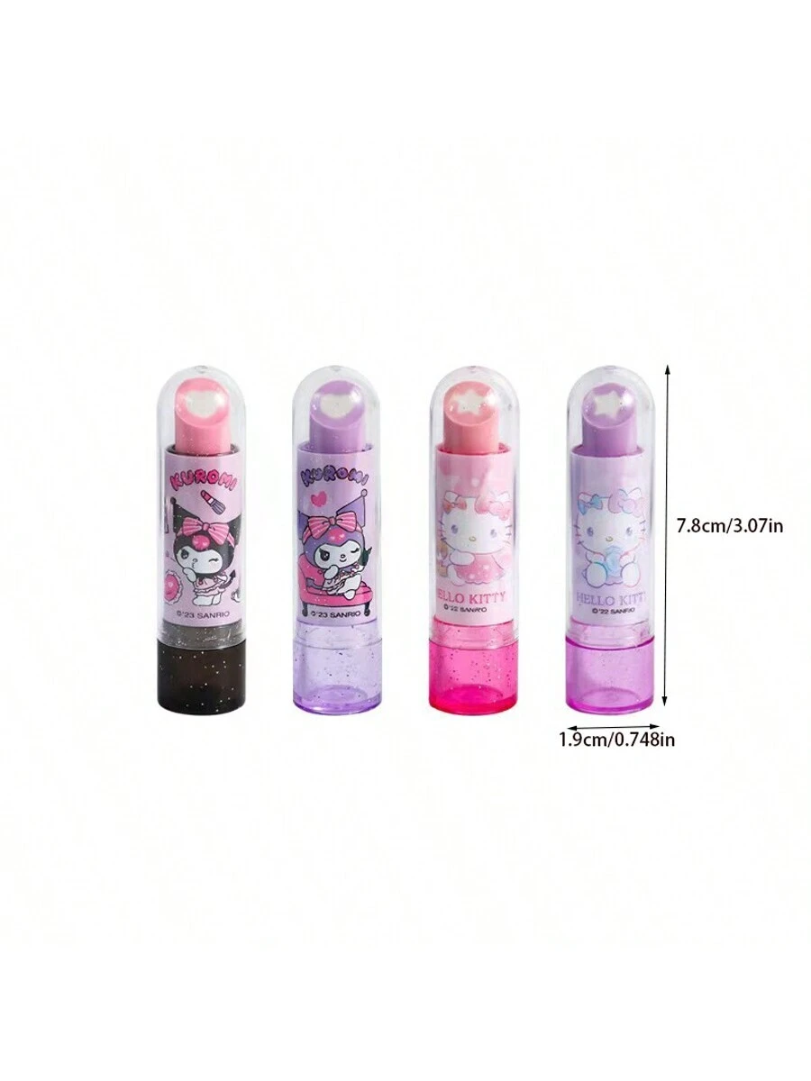 SHEIN 1pc Lipstick Eraser, Girl Eraser, Cartoon Cute Children's Eraser Leave No Trace Or Scratch, Halloween Gift(Random Style) - Image 3