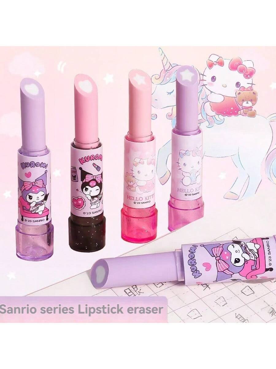 SHEIN 1pc Lipstick Eraser, Girl Eraser, Cartoon Cute Children's Eraser Leave No Trace Or Scratch, Halloween Gift(Random Style) - Image 4