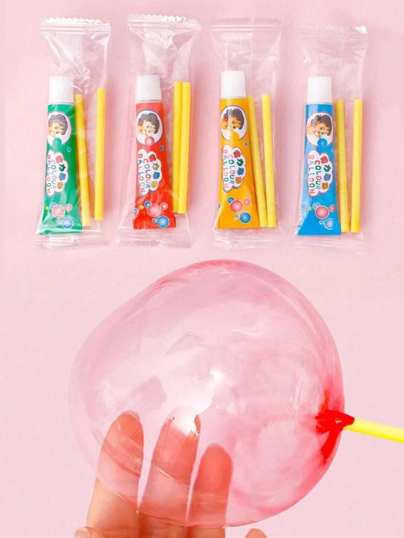 SHEIN 5pcs Random Color Bubble Balloons, Enjoy Nostalgic Bubble Blowing Game - Suitable For Birthday Parties And Game Props