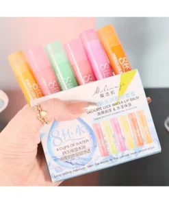 SHEIN 6pcs/Set Fruit-Flavored Moisturizing Lip Balm Set, Including Apple, Strawberry, Orange, Cherry, Peach And Lemon