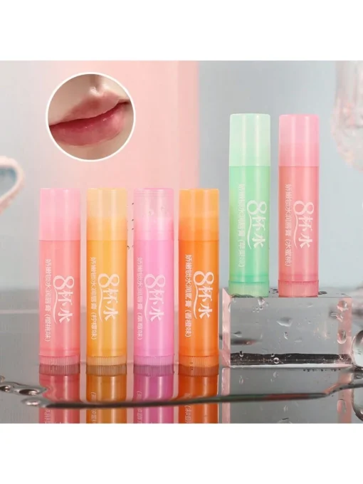 SHEIN 6pcs/Set Fruit-Flavored Moisturizing Lip Balm Set, Including Apple, Strawberry, Orange, Cherry, Peach And Lemon - Image 2