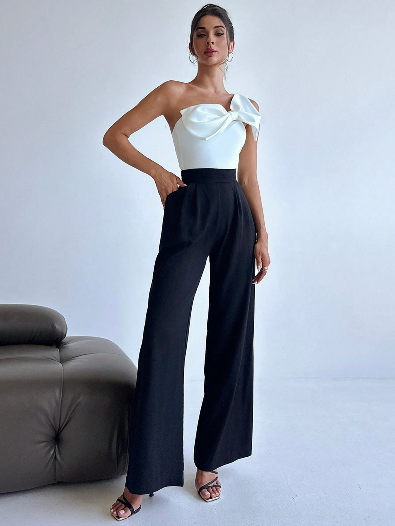 SHEIN Firerie Women's Elegant One Shoulder Bodysuit With