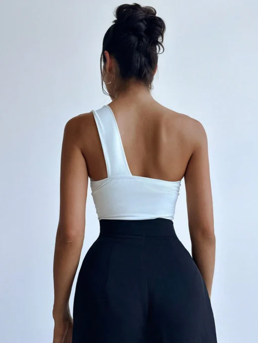 SHEIN Firerie Women's Elegant One Shoulder Bodysuit With Bowknot - Image 4