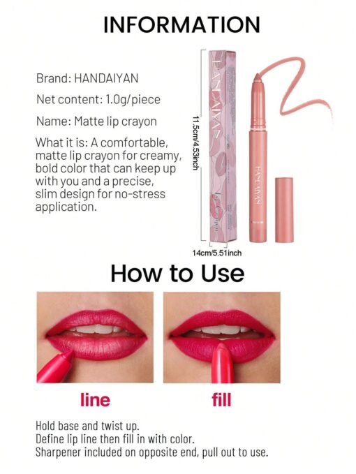SHEIN HANDAIYAN Matte Lipstick Pen,1G Long-Lasting Wear #08 - Image 5