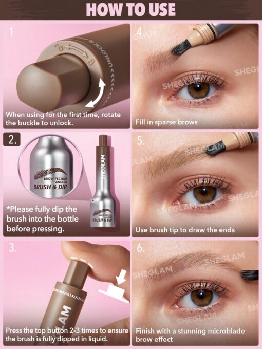 SHEGLAM Brow-Fection Angled Brush & Dip-Espresso - Image 4