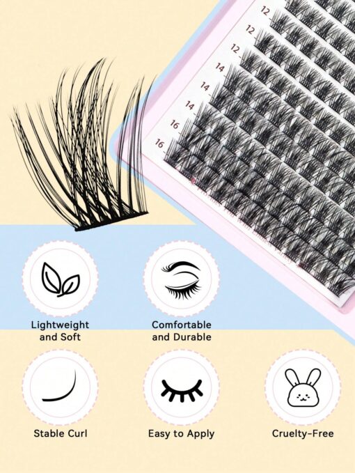 SHEIN SANISHI Sanishi Lashes Eyelash Curler, 144pcs D-Curl 9-16mm Length - Image 3