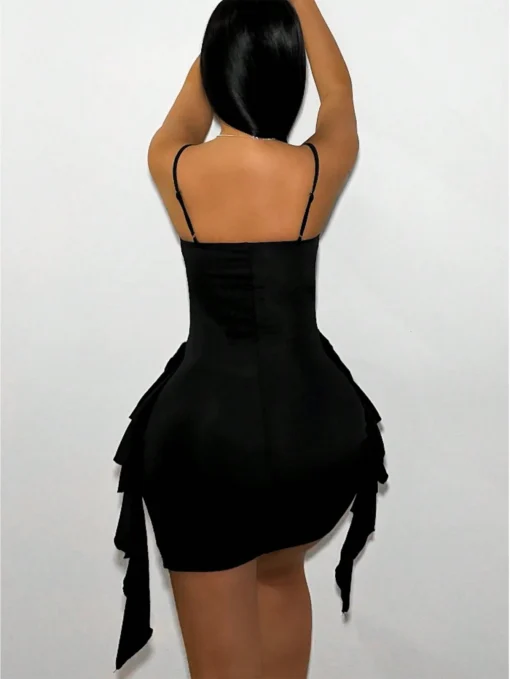 SHEIN Foxxy Women's Backless Dress With Ruffle Trimmed Spaghetti Straps - Image 2