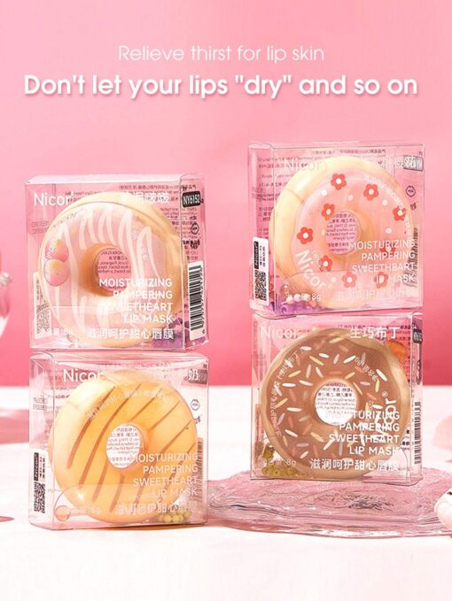 SHEIN Sweetheart Jelly Donut Lip Mask, Lip Care Moisturizing Lip Balm, Lip Wrinkle Repair Lipstick, Lip Protection - Image 3