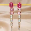 1pair Glamorous Rhinestone Drop Earrings For Women For Daily Decoration
