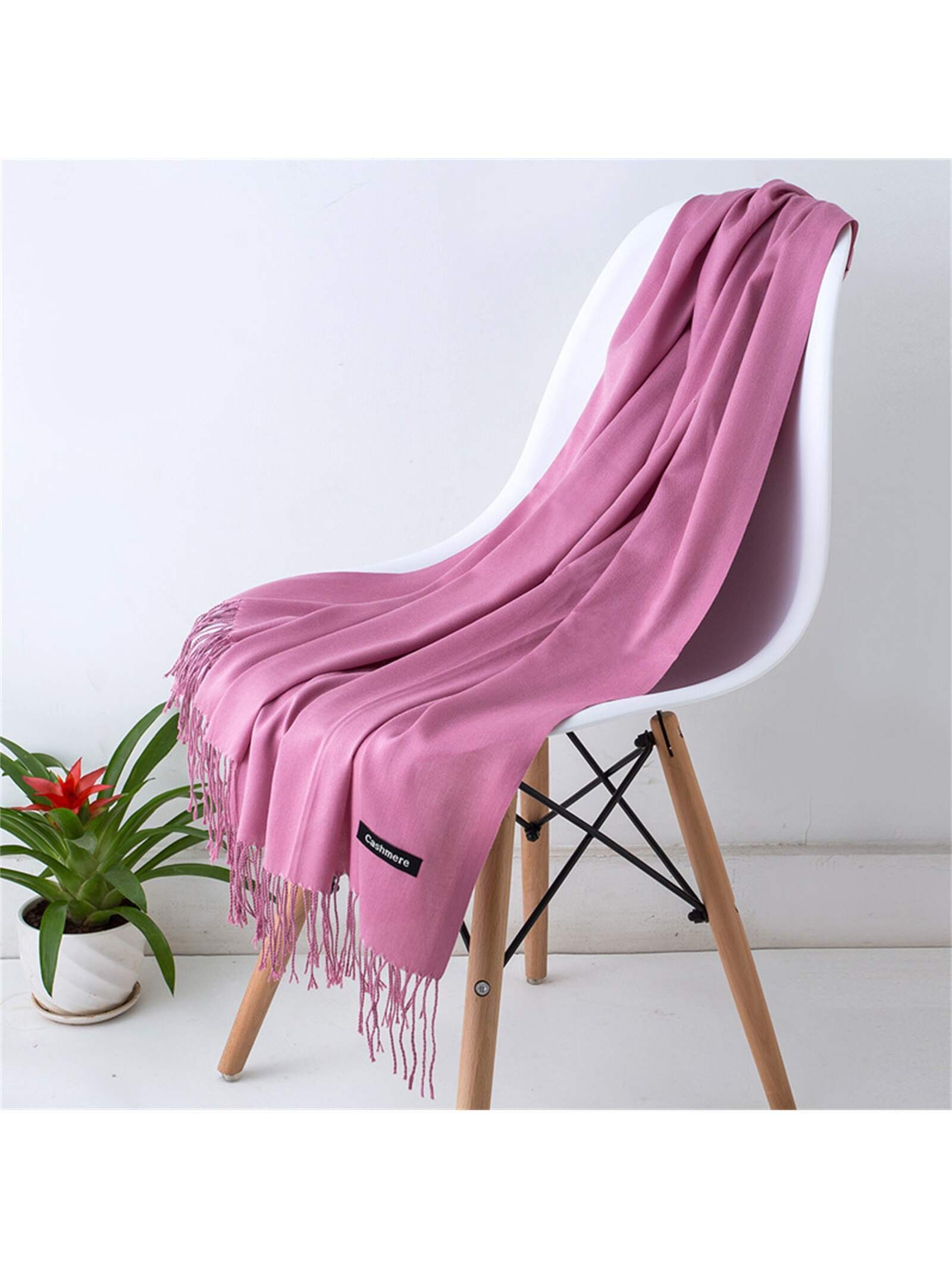 SHEIN 1pc 190*70cm Classic Solid Color Windproof Scarf