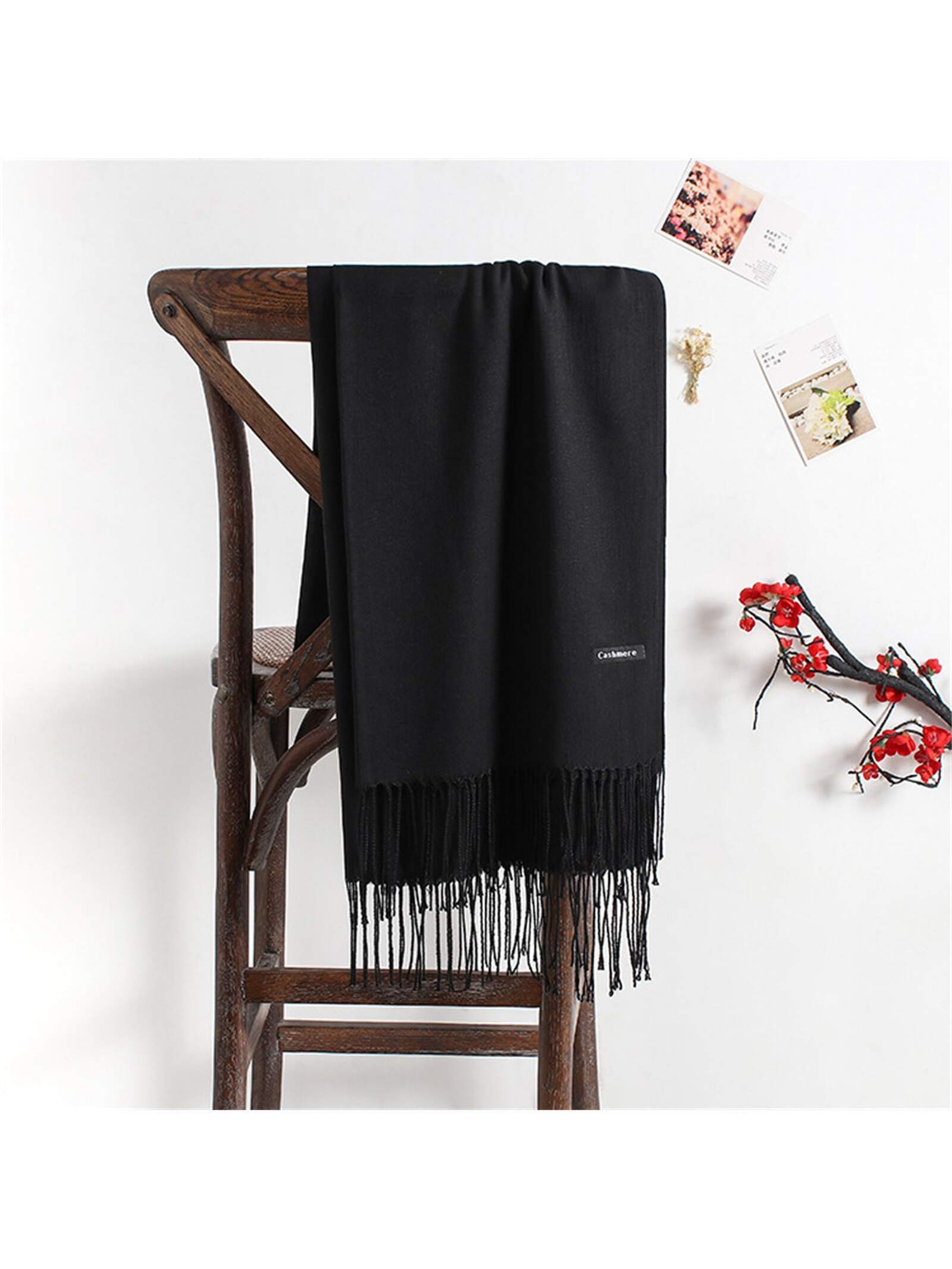 1pc 190*70cm Outdoor Classic Solid Color Anti-Wind Scarf