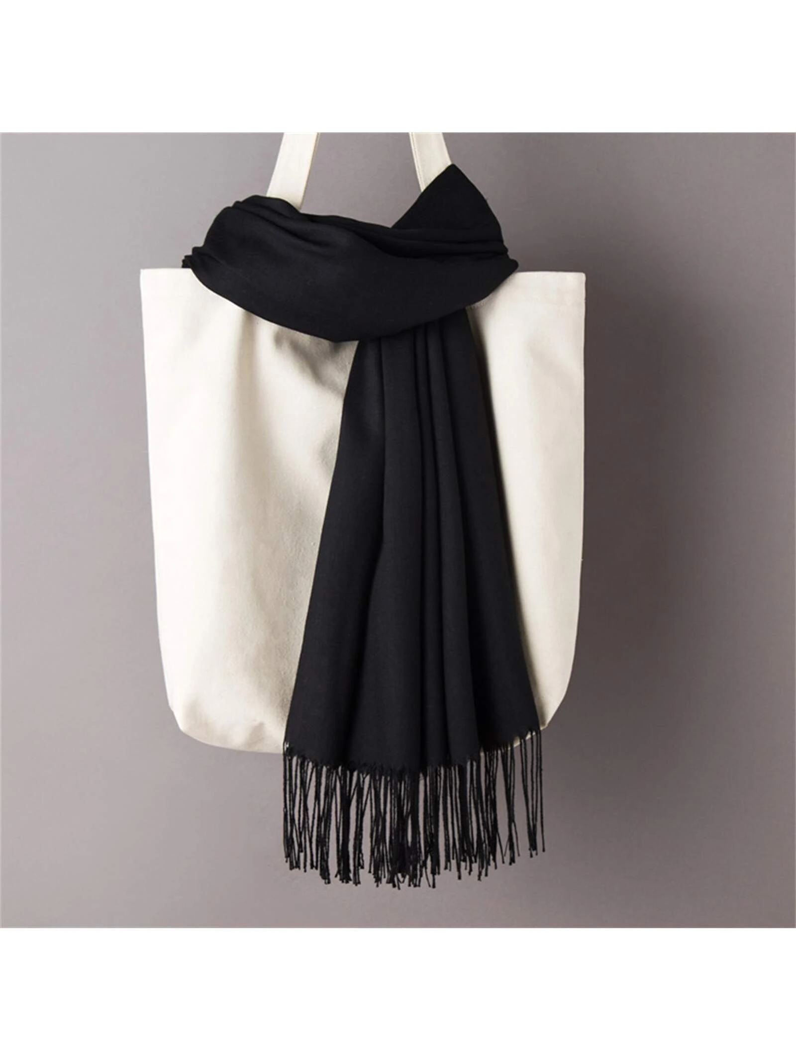 SHEIN 1pc 190*70cm Outdoor Classic Solid Color Anti-Wind Scarf - Image 3
