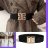 SHEIN 1pc Black High-End Gold Buckle Belt