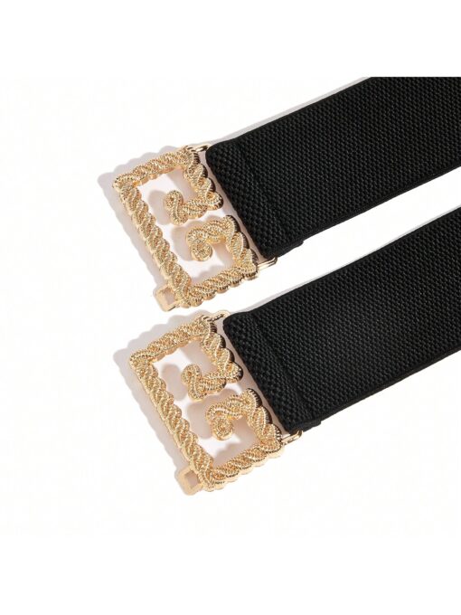 SHEIN 1pc Black High-End Gold Buckle Belt - Image 4