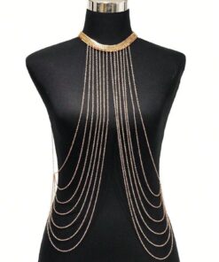 SHEIN 1pc Fashion Iron Alloy Layered Body Chain For Women For Daily Life
