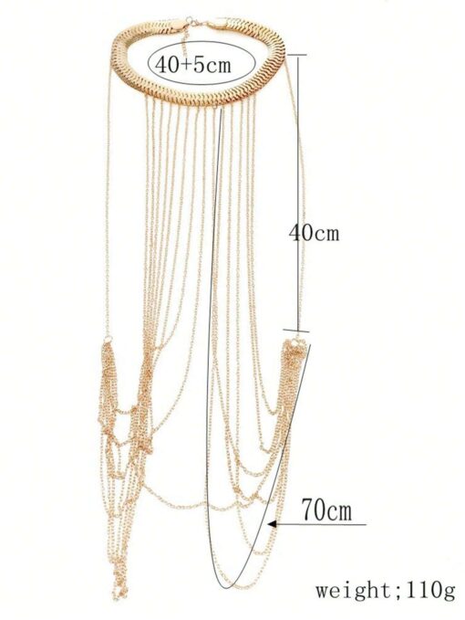 SHEIN 1pc Fashion Iron Alloy Layered Body Chain For Women For Daily Life - Image 3