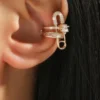 1pc Fashionable Personalized Ear Clip With Cubic Zirconia