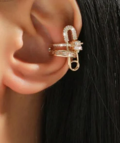 1pc Fashionable Personalized Ear Clip With Cubic Zirconia