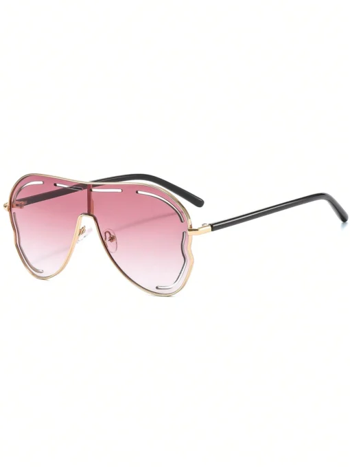 SHEIN 1pc Metal Fashion Glasses Butterfly Shaped Hollow Lenses - Image 3