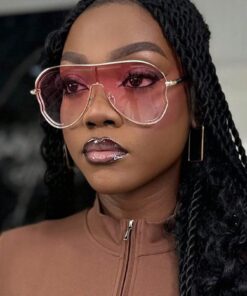 SHEIN 1pc Metal Fashion Glasses Butterfly Shaped Hollow Lenses