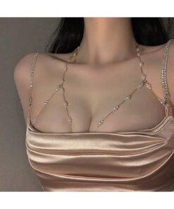 1pc Pearl Bikini Chest Chain. Imitation Of Pearl Chest Chain