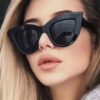 SHEIN 1pc Trendy New Retro Cat Eye Small Frame Fashion Glasses